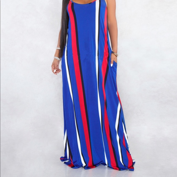 Trendy striped long maxi dresses floor length. - Picture 3 of 7